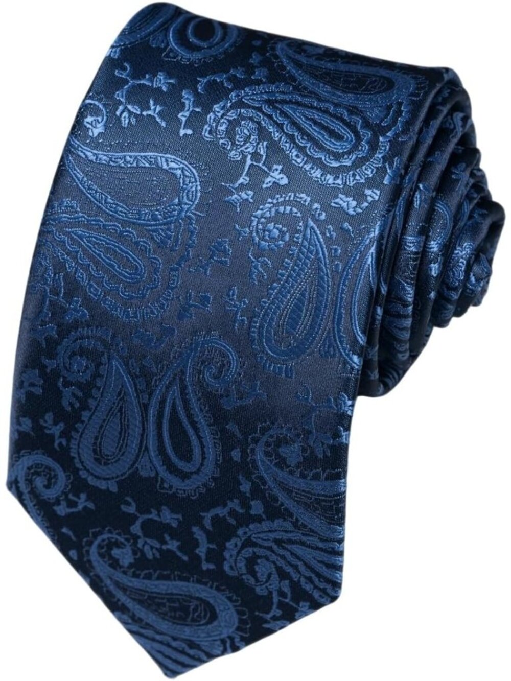 🆕Men's Dark Blue 100% Microfiber Paisley Formal Slim Necktie For Wedding Dress